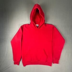 Vintage Lee Heavyweight Red Hoodie Unisex M Blank USA